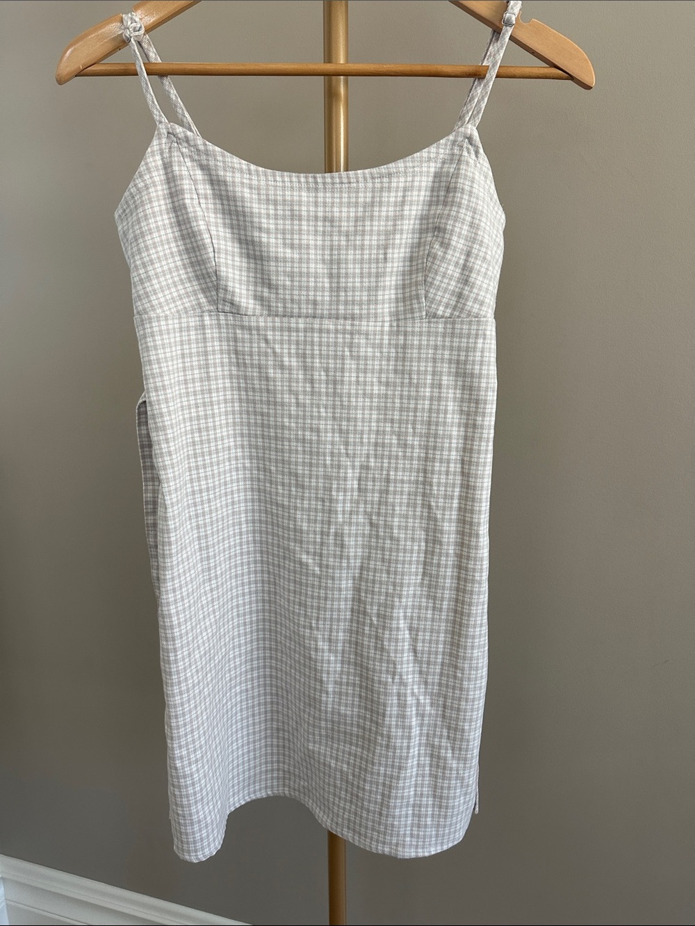John Galt Brandy Melville Gingham Plaid Mini Dress Adjustable Straps